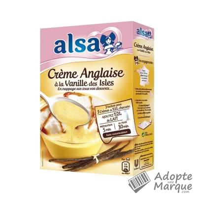 Alsa Crème Anglaise à la Vanille des Isles Les 3 sachets - 300G