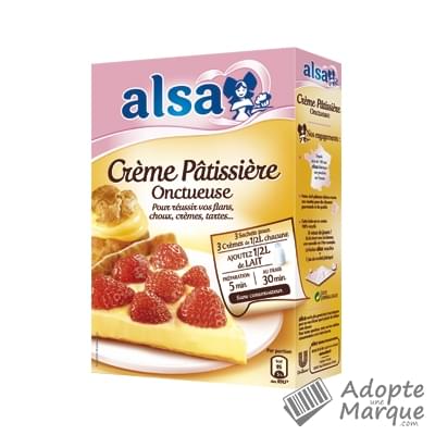 Alsa Crème Pâtissière Onctueuse Les 3 sachets - 390G