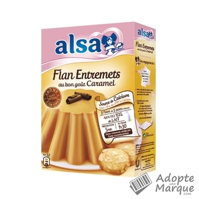 Alsa Flan Entremets Saveur Caramel Les 3 sachets de 60G