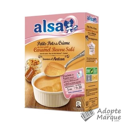 Alsa Petits Pots de Crème Saveur Caramel Beurre Salé Les 2 sachets de 60G