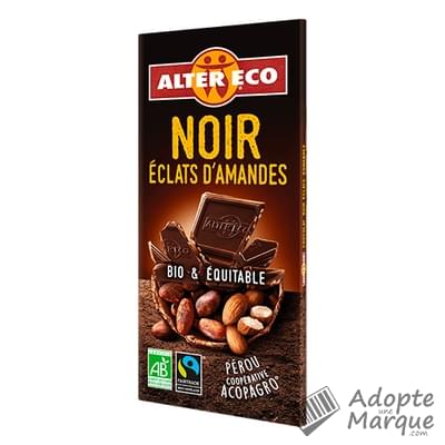 Alter Eco Chocolat Noir Éclats d’Amandes La tablette de 100G