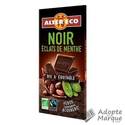 Alter Eco Chocolat Noir Eclats de Menthe La tablette de 100G