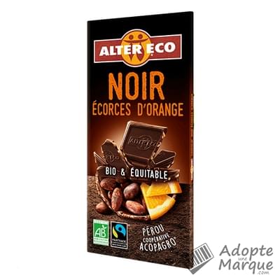 Alter Eco Chocolat Noir Ecorces d’Orange La tablette de 100G