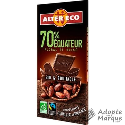 Alter Eco Chocolat Noir Équateur 70% La tablette de 100G