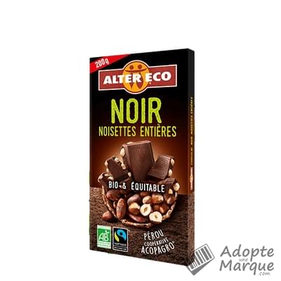 Alter Eco Chocolat Noir Noisettes Entières La tablette de 200G