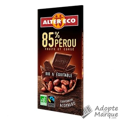 Alter Eco Chocolat Noir Pérou 85% La tablette de 100G