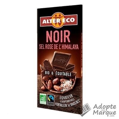Alter Eco Chocolat Noir Sel Rose d’Himalaya La tablette de 100G