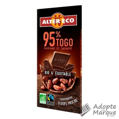 Alter Eco Chocolat Noir Togo 95% La tablette de 100G