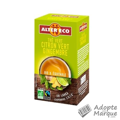 Alter Eco Thé Vert Citron Gingembre La boîte de 40G