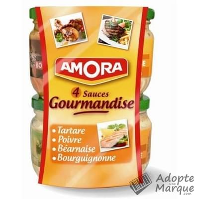 Amora Kit 4 Sauces Gourmandises (Bourguignonne, Tartare, Béarnaise & Poivre) Le lot de 345G