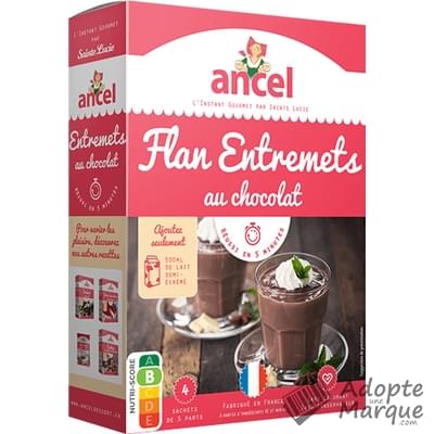 Ancel Flan entremet saveur chocolat Le paquet de 4 sachets - 232G