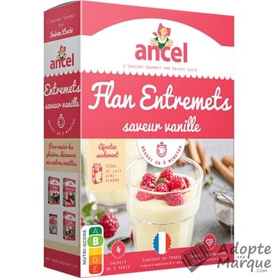 Ancel Flan entremets saveur vanille Le paquet de 4 sachets - 180G