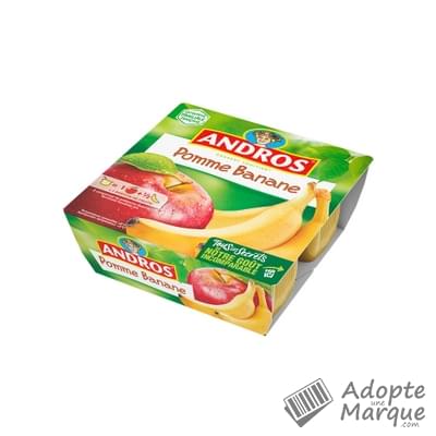 Andros Dessert Pomme Banane Les 4 pots de 100G