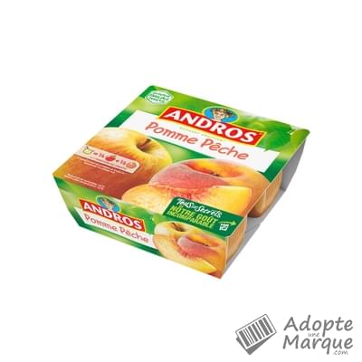 Andros Dessert Pomme Pêche Les 4 pots de 100G
