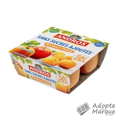 Andros Dessert Sans Sucres Ajoutés Mirabelle Pomme Les 4 pots de 100G