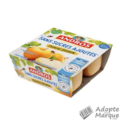 Andros Dessert Sans Sucres Ajoutés Pomme Golden Bee Friendly® Les 4 pots de 100G