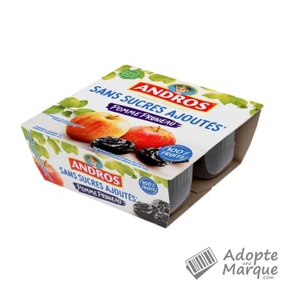 Andros Dessert Sans Sucres Ajoutés Pomme Pruneau Les 4 pots de 100G