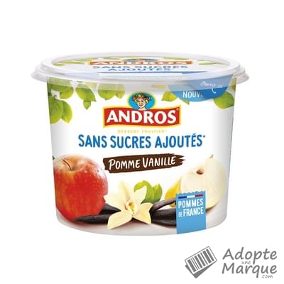 Andros Dessert Sans Sucres Ajoutés Pomme Vanille Le pot de 600G