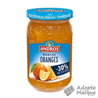 Andros Marlelade Allégée d’Oranges Amères Le bocal de 350G