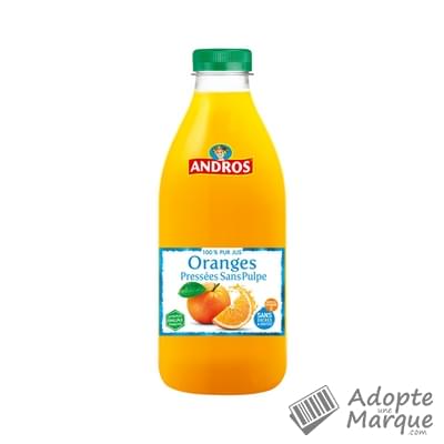 Andros Pur Jus d'Oranges Pressées sans pulpe La bouteille de 1L