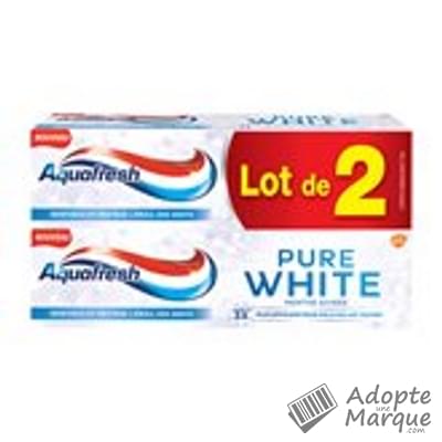 Aquafresh Dentifrice Pure White Menthe givrée Les 2 tubes de 75ML