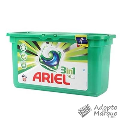 Ariel 3 en 1 PODS - Lessive en écodoses - Régulier La boîte de 38 doses