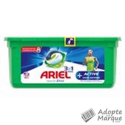 Ariel All in 1 PODS+ - Lessive en capsules Active Défense contre les Odeurs La boîte de 27 doses