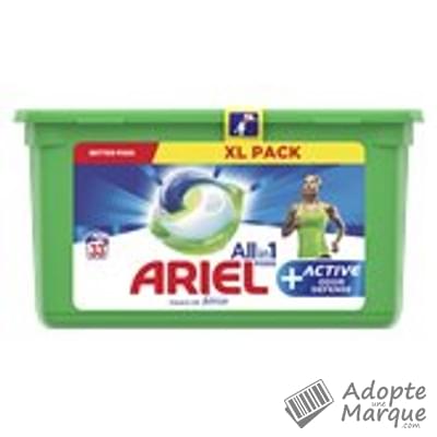 Ariel All in 1 PODS+ - Lessive en capsules Active Défense contre les Odeurs La boîte de 33 doses