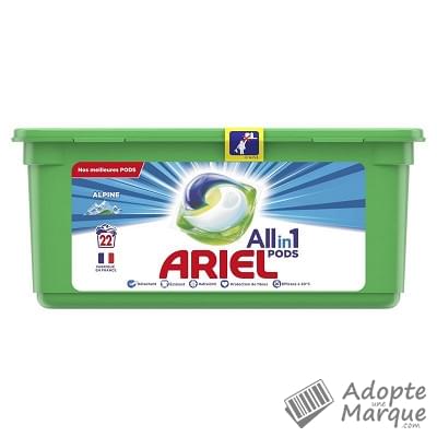 Ariel All in 1 PODS - Lessive en capsules Alpine La boîte de 22 doses