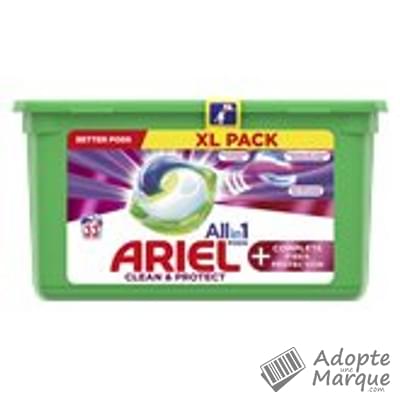 Ariel All in 1 PODS+ - Lessive en capsules Extra Protection des Fibres La boîte de 33 doses