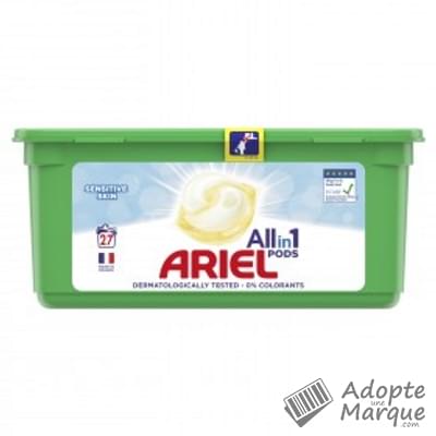 Ariel All in 1 PODS - Lessive en capsules Peaux sensibles La boîte de 27 doses