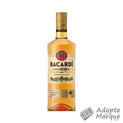 Bacardi Rhum Gold - 37,5% vol. La bouteille de 70CL