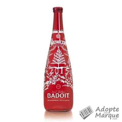 Badoit Rouge - Eau minérale naturelle gazeuse - Intensément pétillante - Edition Noël La bouteille de 75CL