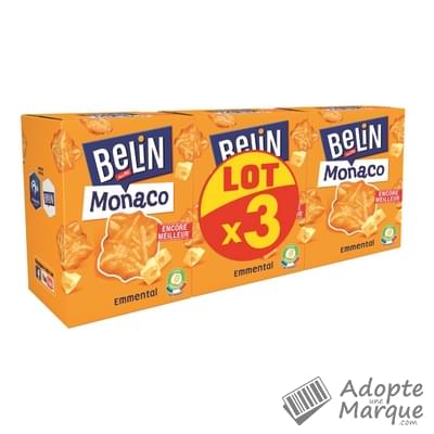 Belin Monaco - Biscuits apéritif à l'Emmental Les 3 boîtes de 100G