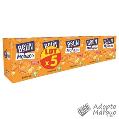 Belin Monaco - Biscuits apéritif à l'Emmental Les 5 boîtes de 100G