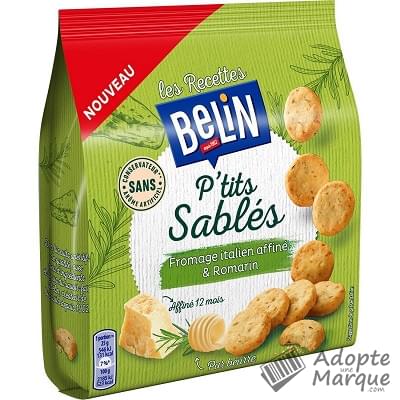 Belin Les Recettes Belin P'tits Sablés- Biscuits apéritif Saveur Fromage Italien affiné & Romarin Le sachet de 110G