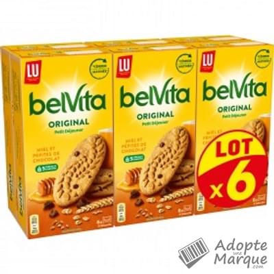 BelVita Biscuits aux céréales - Miel & Pépites de Chocolat Les 6 paquets de 435G