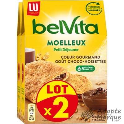 BelVita Le Moelleux Coeur Gourmand Choco-Noisettes Les 2 paquets de 250G