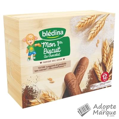 Blédina Blédiscuit Croissance - Biscuits au chocolat (dès 12 mois) La boîte de 180G