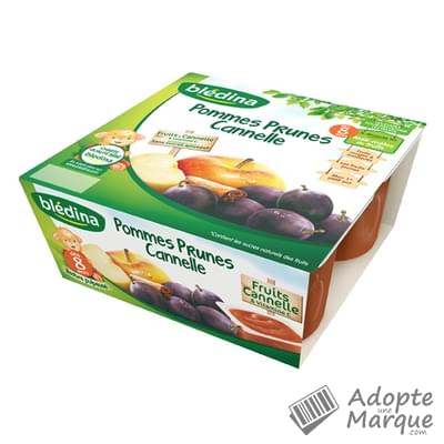 Bledina Coupelle Fruits Compote Pommes Prunes Cannelle Des 8 Mois Les 4 Pots De 100g Adopteunemarque Com