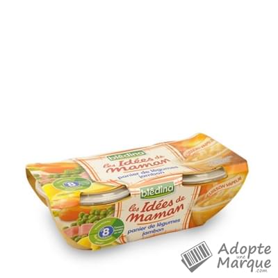 Blédina Les Idées de Maman - Panier de Légumes & Jambon (dès 8 mois) Les 2 bols de 200G
