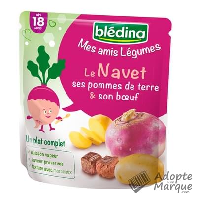 Bledina Mes Amis Legumes Le Navet Ses Pommes De Terre Son Bœuf Des 18 Mois Le Sachet De 190g Adopteunemarque Com