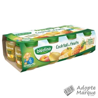 Blédina Pot Fruits - Compote Cocktail de Fruits (dès 6 mois) Les 8 pots de 130G