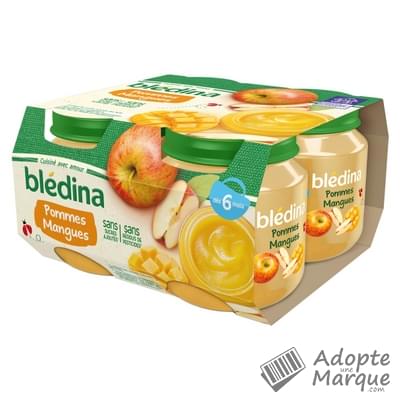 Blédina Pot Fruits - Compote Pommes & Mangues (dès 6 mois) Les 4 pots de 130G