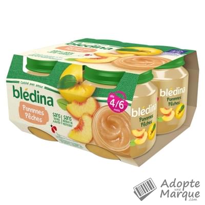 Blédina Pot Fruits - Compote Pommes & Pêches (dès 6 mois) Les 4 pots de 130G