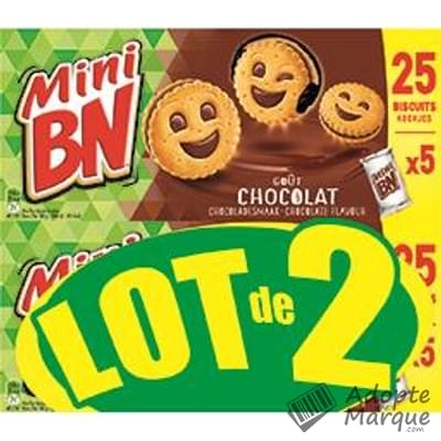 BN Mini BN - Biscuits fourrés - Goût Chocolat Les 2 paquets de 175G