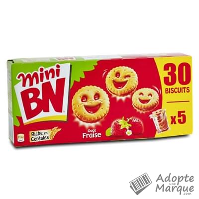 Biscuits goûter fourrés à la fraise BN format Pocket 150g - Kibo