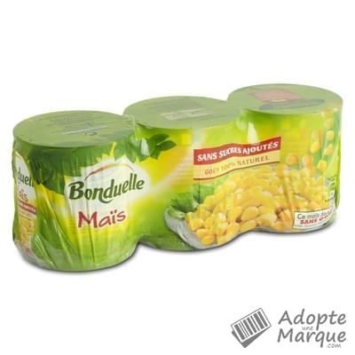 Bonduelle Maïs sans sucres ajoutés Les 3 conserves de 150G (140G égoutté)