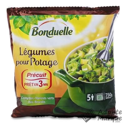 Bonduelle Précuit Vapeur - Légumes pour Potage : Courgette, Haricots verts, Pois & Brocolis Le sachet de 750G