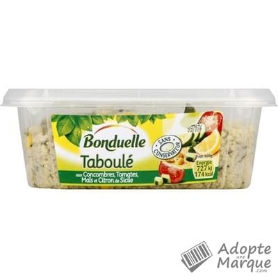 Bonduelle Taboulé aux Concombres, Tomates, Maïs & Citron de Sicile La barquette de 300G